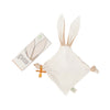 Comforter with bunny ears and teething ring