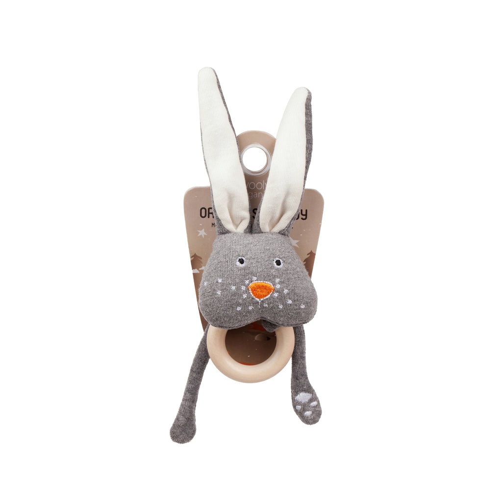 Organic rattle with teether BUNNY